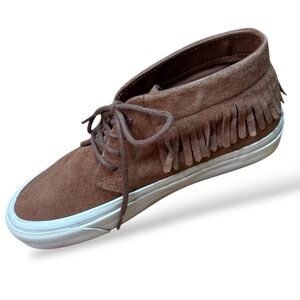 VANS Ultra Cush Moccasin Brown Suede Leather Fringed Chukka Sneaker Shoes Unisex